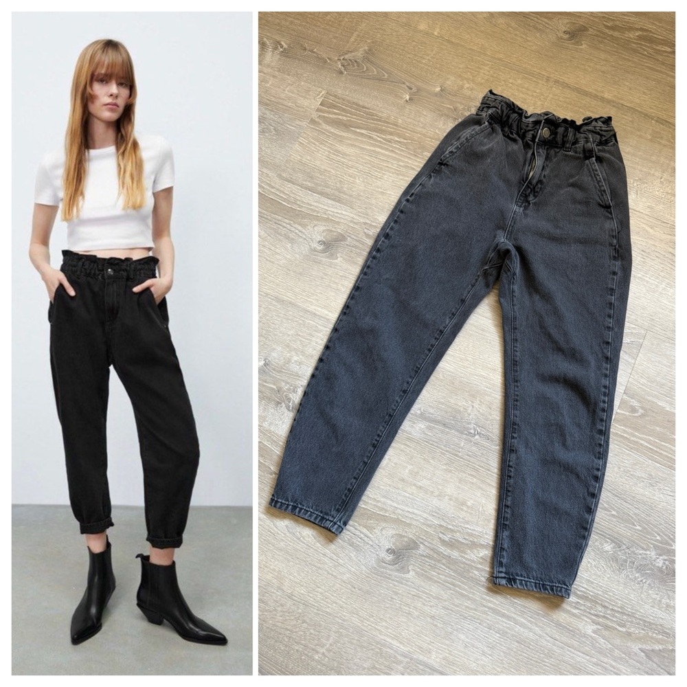 Zara Women's High-Waisted Jeans in Grey-Size USA0